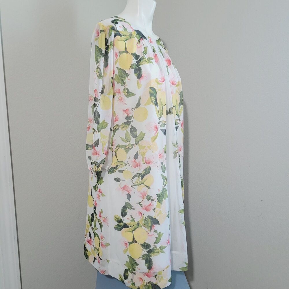 Eva Mendes Medium dress spring summer lemon lining lemon flower